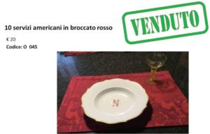 O 045 americanini in broccato rosso